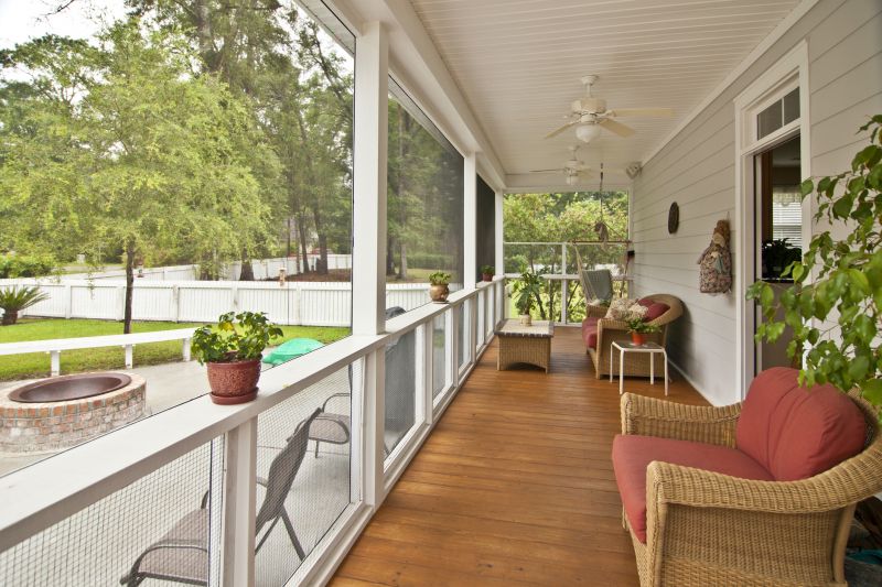 A porch provides a sheltered space to enjoy the outdoors
